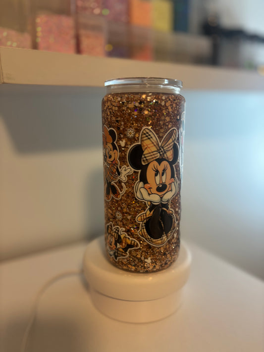 16oz tall Libby with handle pre-made 🤍 burbury Minnie Mouse