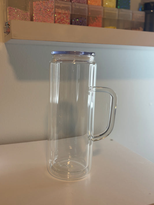 Custom 20oz glass tall snow globe mug
